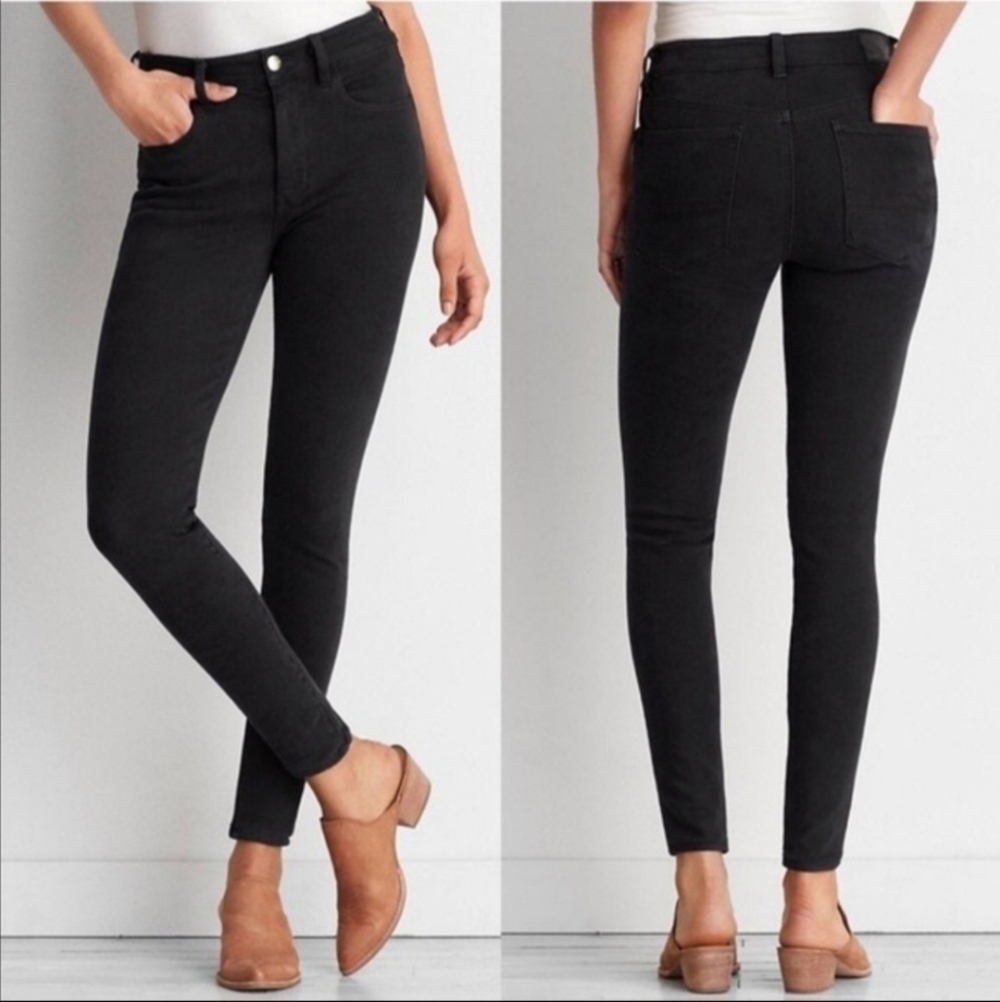 American Eagle AEO Black Hi-Rise Jeggings Skinny Jeans Women's 0 Stretch EUC
